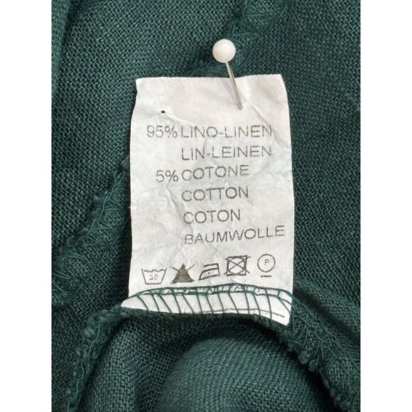 Inizio Linen Asymmetrical Maxi Dress Sleeveless Italy Emerald Green Women Size L - Picture 7 of 7